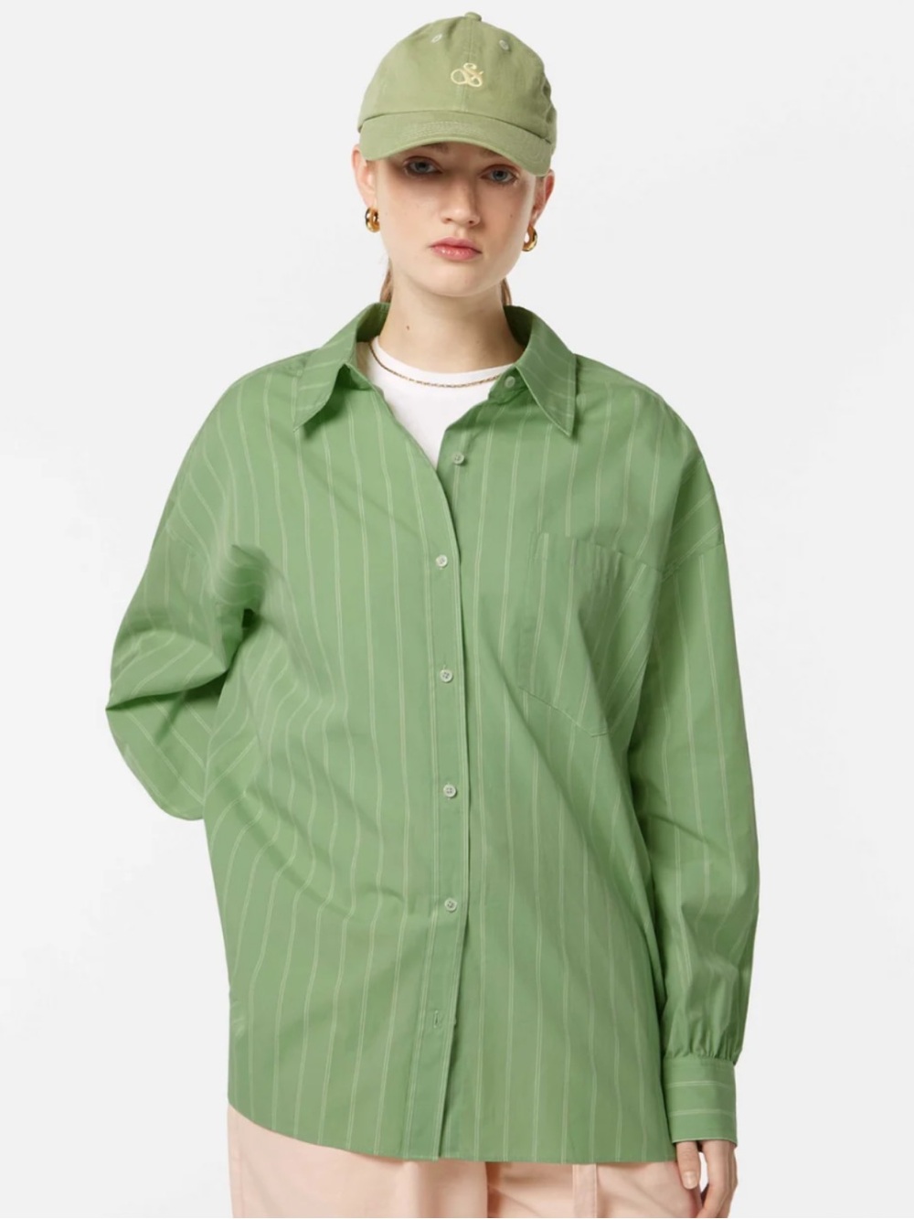 Scotch & Soda Light Green (Pistachio) Pinstripe Button-Down Shirt